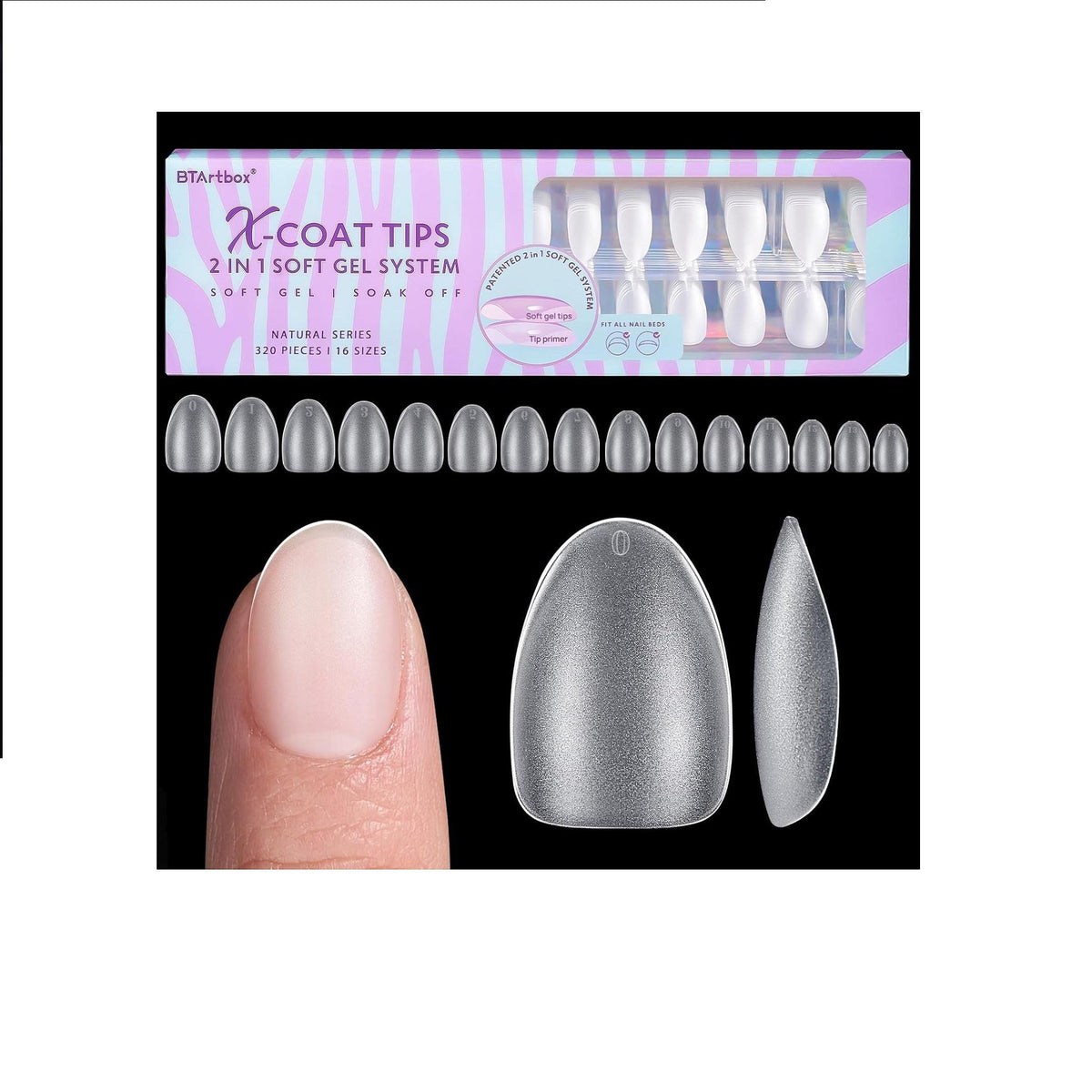 double-sided pre-etched matte surface for stronger gel glue and gel polish adhesion