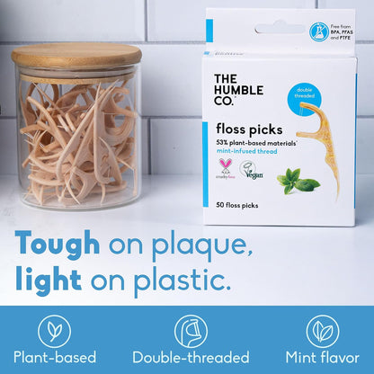 double-thread shred-resistant floss (plus single thread and molar variants)