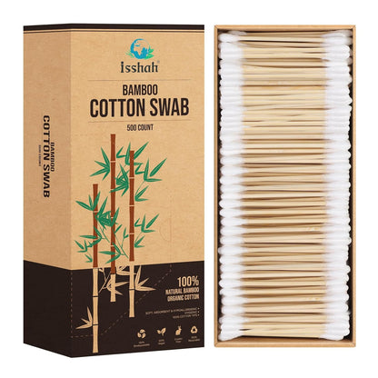 double-tipped bamboo stick design for two usable ends per swab