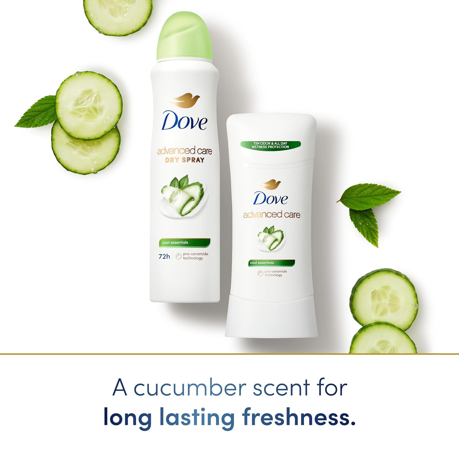 Dove Advanced Care Antiperspirant Deodorant Dry Spray Cool Essentials – Mindful Post-Shave Skin Barrier Care for the Home Bathroom, 3.8 oz