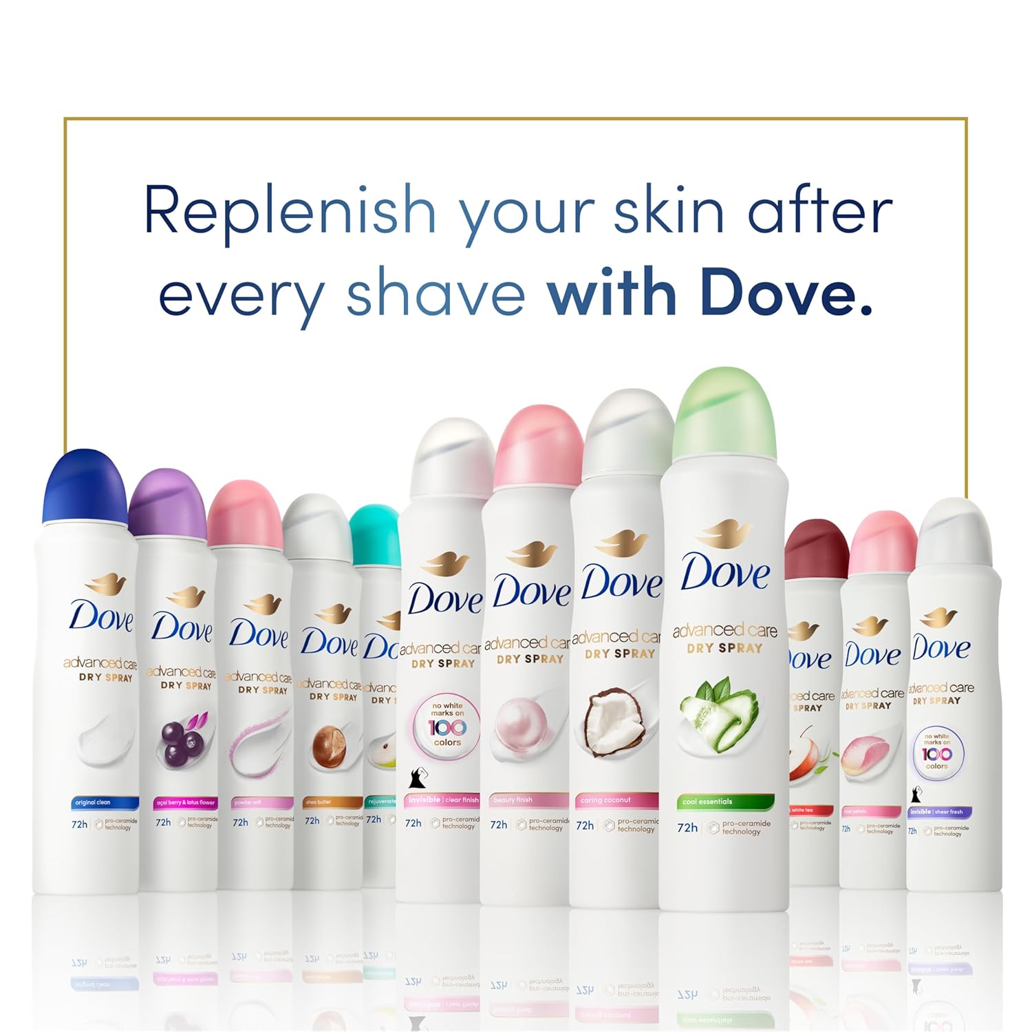 Dove Advanced Care Antiperspirant Deodorant Dry Spray Cool Essentials – Mindful Post-Shave Skin Barrier Care for the Home Bathroom, 3.8 oz