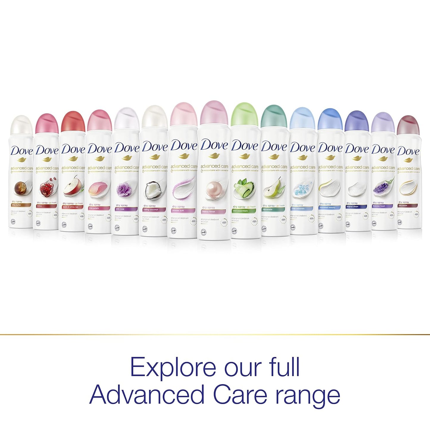Dove Advanced Care Caring Coconut Dry Spray – Alcohol-Free Daily Underarm Treatment with 1/4 Moisturizers for Mindful Bath Routines