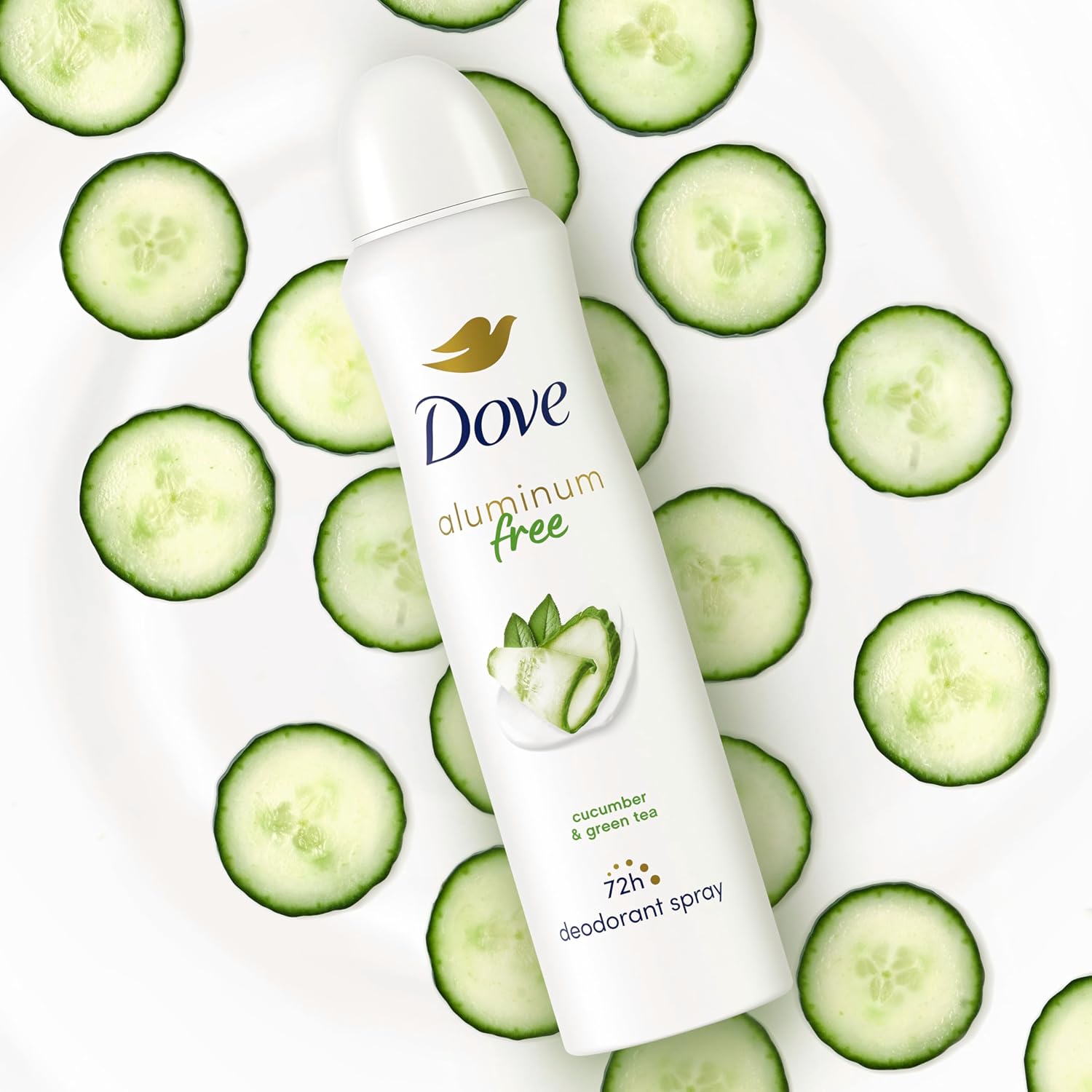 Dove Aluminum Free Deodorant Spray Cucumber & Green Tea Self Care Gift Set for Her 3 Count 4 oz