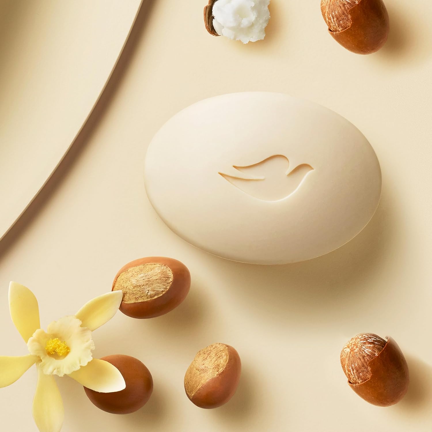 Dove Beauty Bar Soap with Shea Butter – One Bar Replaces Three Bottles, Streamlined Bathroom Countertop Cleanser