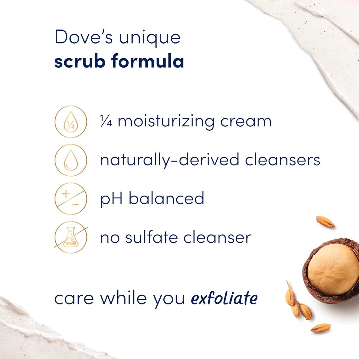 Dove Body Scrub 3-Pack – Neutral-Toned Bathroom Staple, Simple Exfoliating Routine
