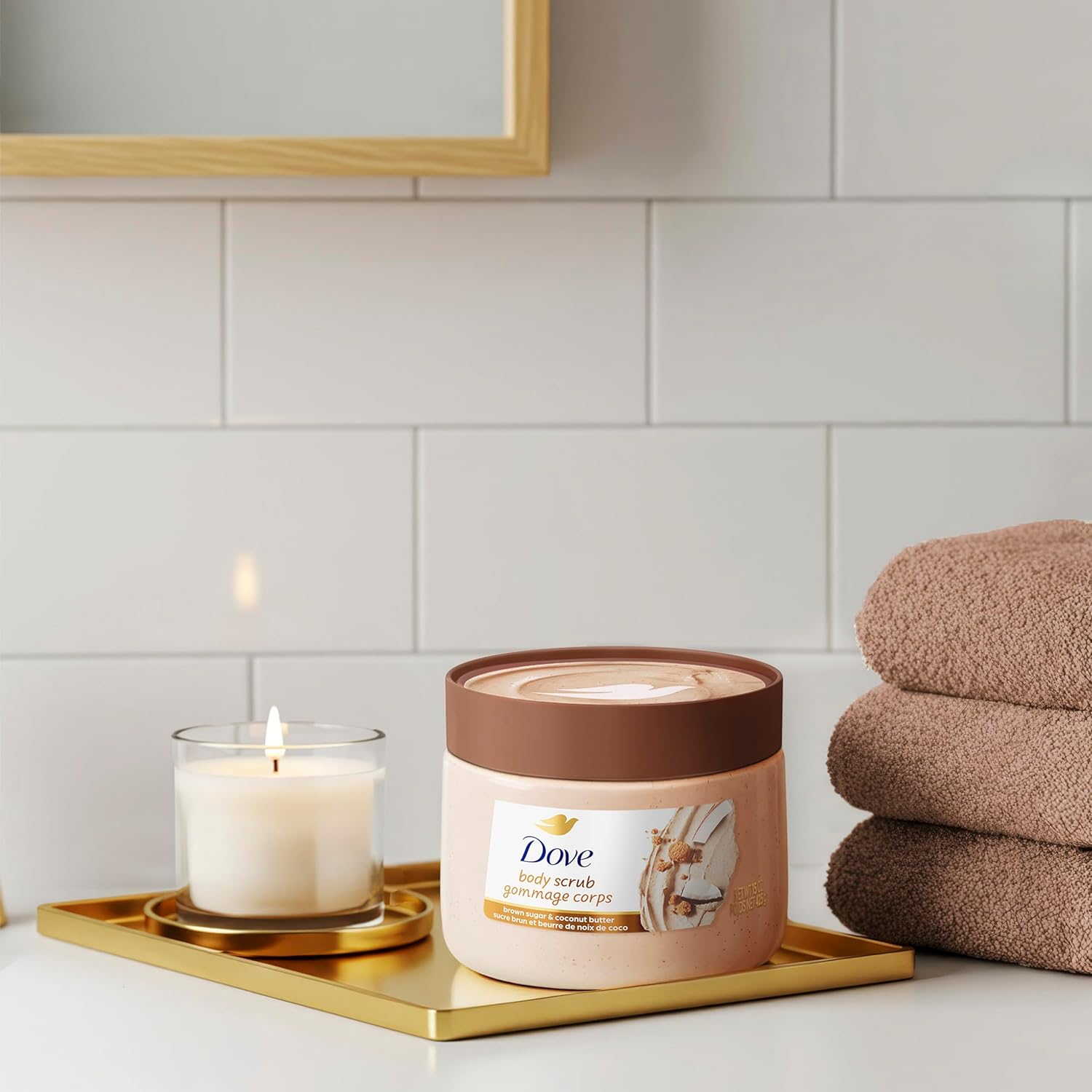 Dove Brown Sugar and Coconut Body Scrub – Thoughtful Birthday Gift for Her, 15 oz