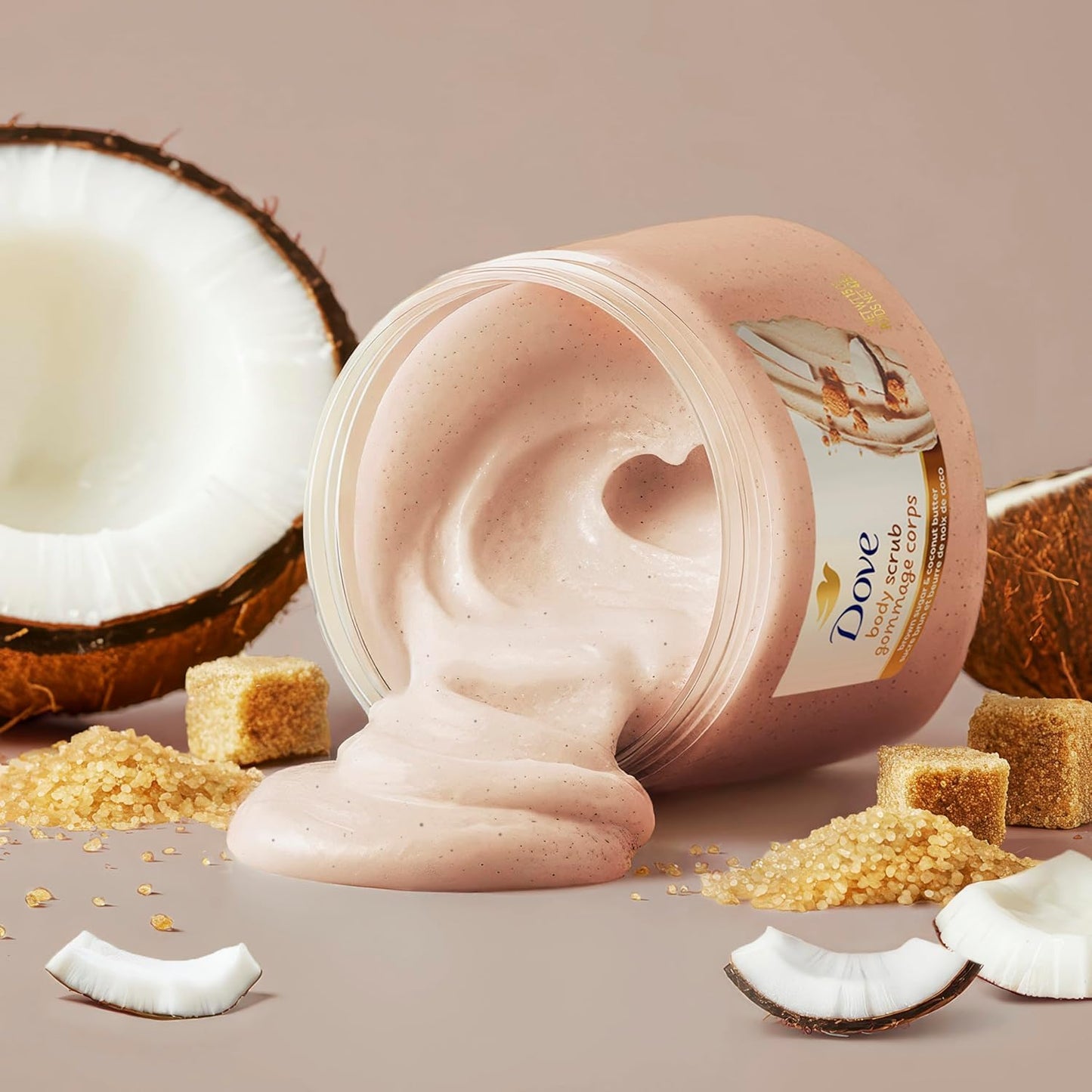 Dove Brown Sugar and Coconut Body Scrub – Thoughtful Birthday Gift for Her, 15 oz