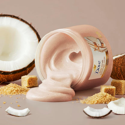 Dove Brown Sugar and Coconut Body Scrub – Thoughtful Birthday Gift for Her, 15 oz