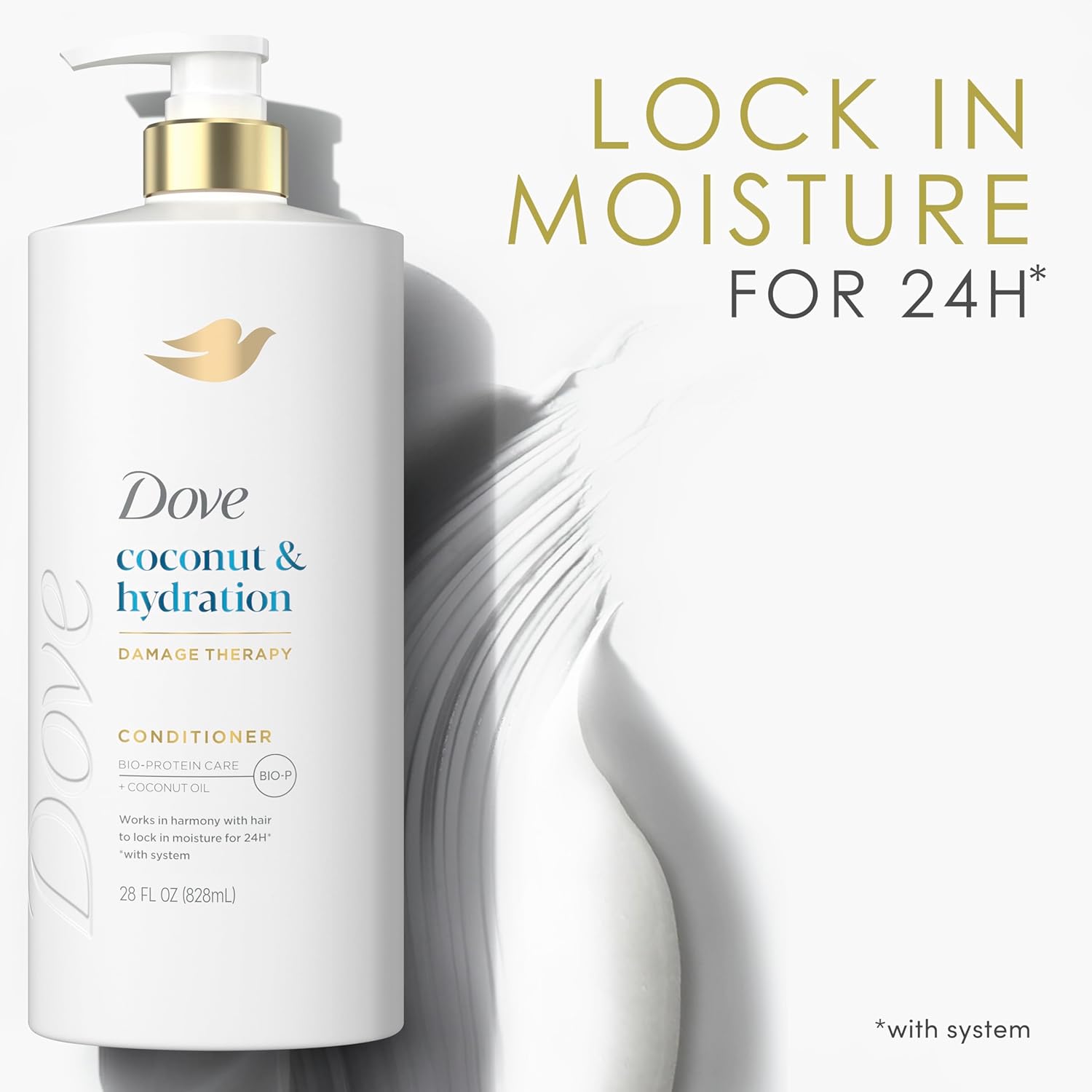 Dove Conditioner Coconut & Hydration – Coconut Scented Haircare for Relaxing Shower Ritual, Dry Hair