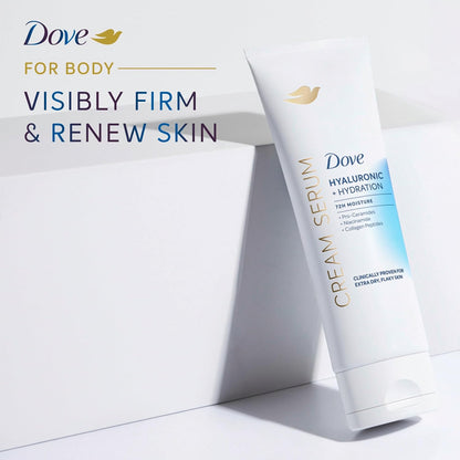 Dove Cream Serum Hyaluronic + Hydration – Premium Collagen Peptide Body Serum, Elevated Vanity Staple
