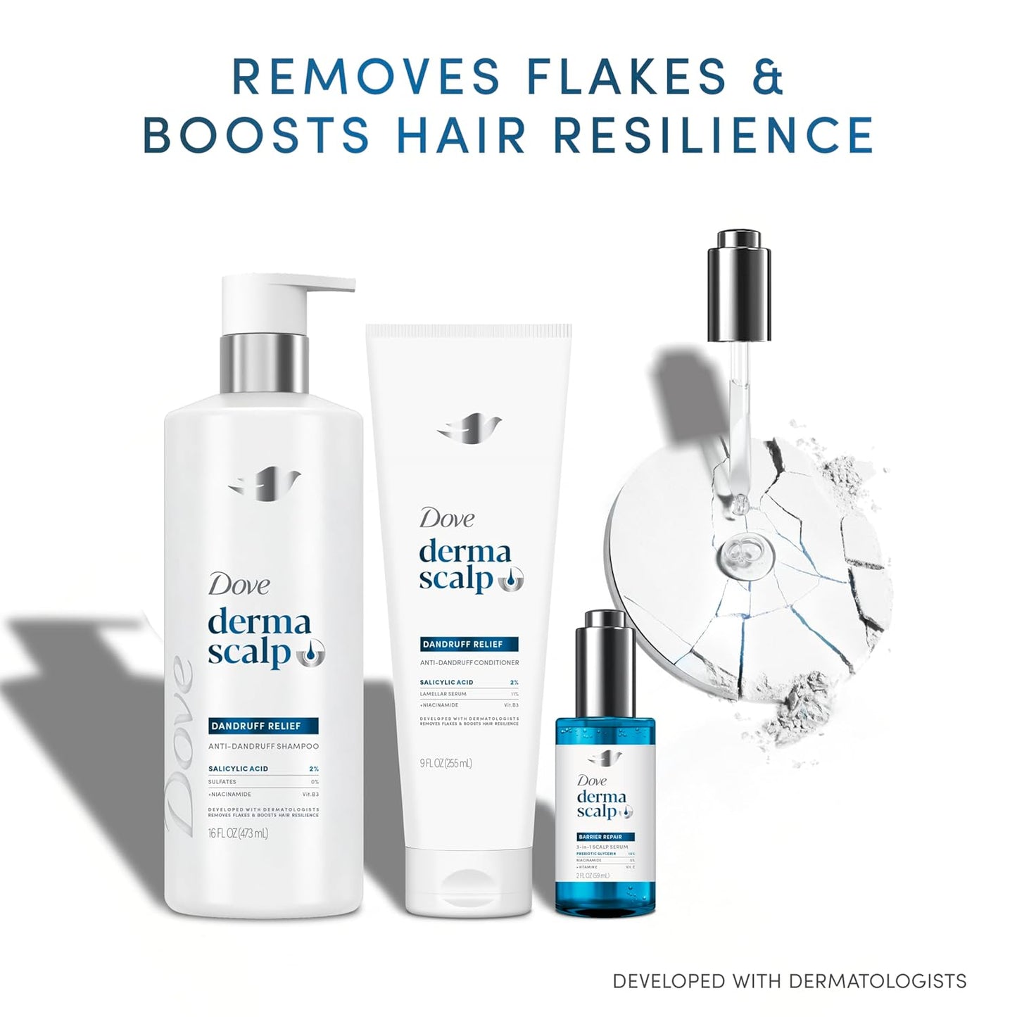 Dove Derma Scalp 3-in-1 Barrier Repair Serum – Dermatologist-Tested Scalp Care for Sensitive, Reactive Skin