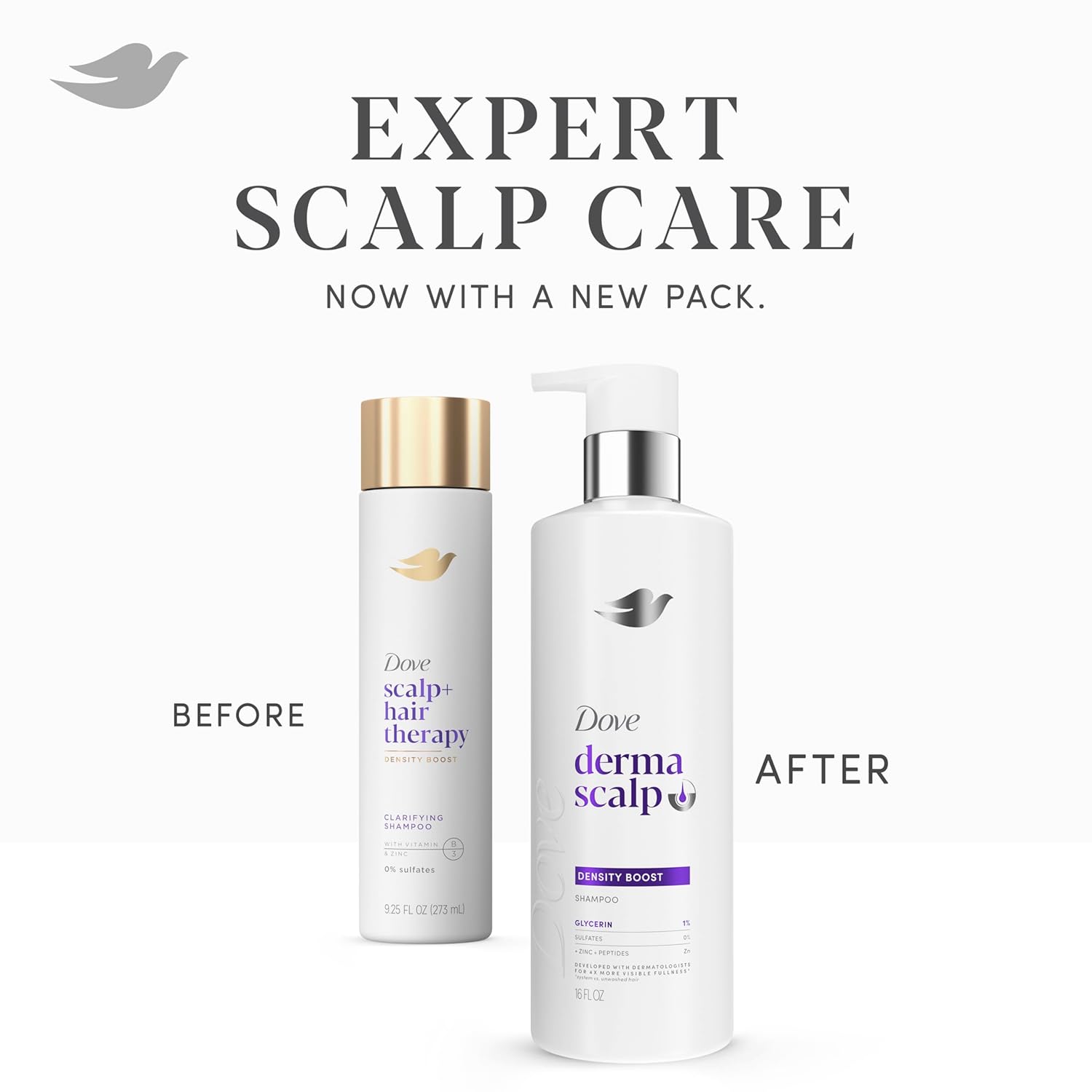 Dove Derma Scalp Density Boost Shampoo – Calming Scalp Therapy for Stress-Related Hair Loss, Restorative Wash