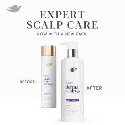 Dove Derma Scalp Density Boost Shampoo – Evening Wind-Down Hair Care for Brittle Strands, Gentle Daily Wash