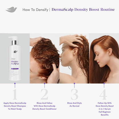 Dove Derma Scalp Density Boost Shampoo – Evening Wind-Down Hair Care for Brittle Strands, Gentle Daily Wash