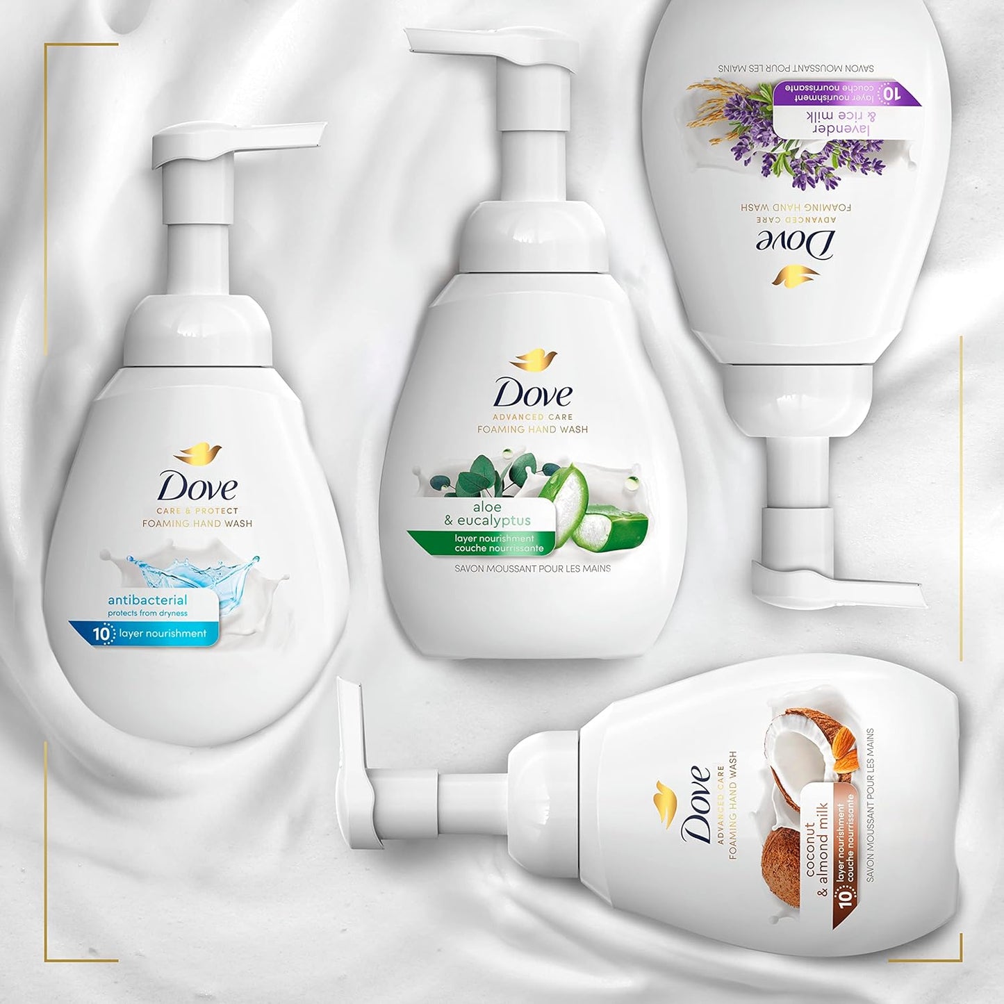 Dove Foaming Hand Wash 4 Count – Gentle Sulfate-Free Hand Soap Safe for Kids and Sensitive Skin in Every Bathroom