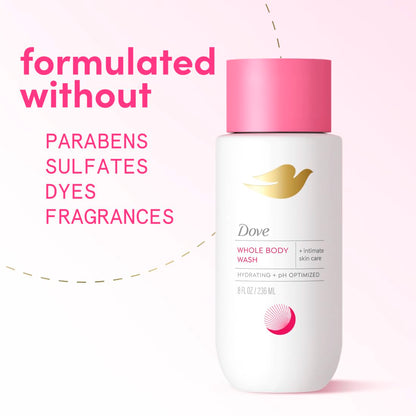 Dove Intimate Wash – Gynecologist Tested Daily Cleanser for Sensitive Vulvar Skin, Fragrance-Free 8 oz