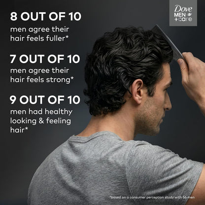 DOVE MEN + CARE Charcoal + Clay 2-in-1 Shampoo + Conditioner for Men – One-Bottle Bathroom Counter Simplifier, 28 Fl oz