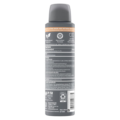 DOVE MEN + CARE Dry Spray Antiperspirant Cedarwood + Tonka 4 Count 72H Protection Plant-Based Moisturizer 3.8 oz – On-the-Go Odor Control for Camping and Commutes