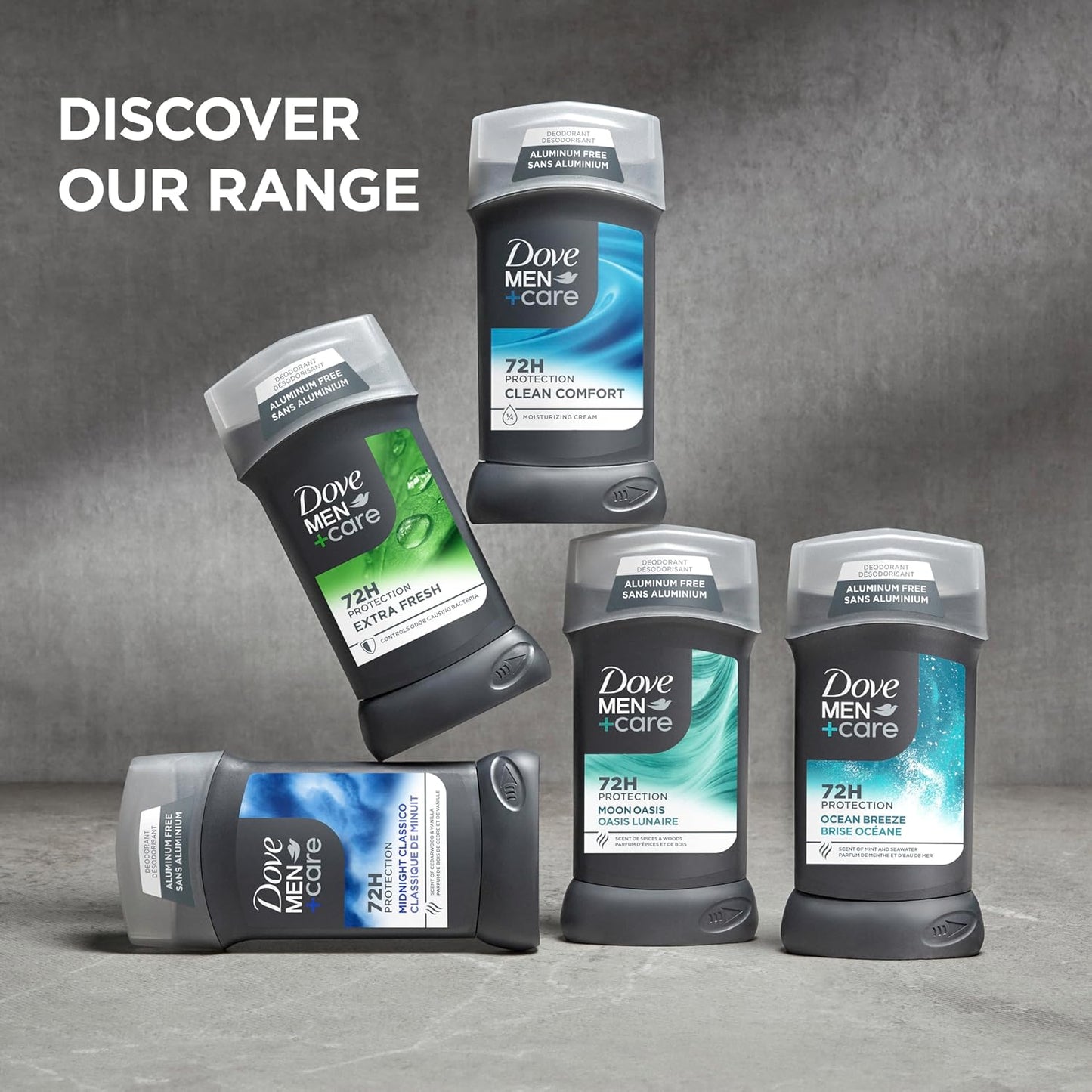 Dove Men+Care Moon Oasis 4 Pack Deodorant – Mindful Wellness Stick for Sensitive Skin and Post-Workout Recovery