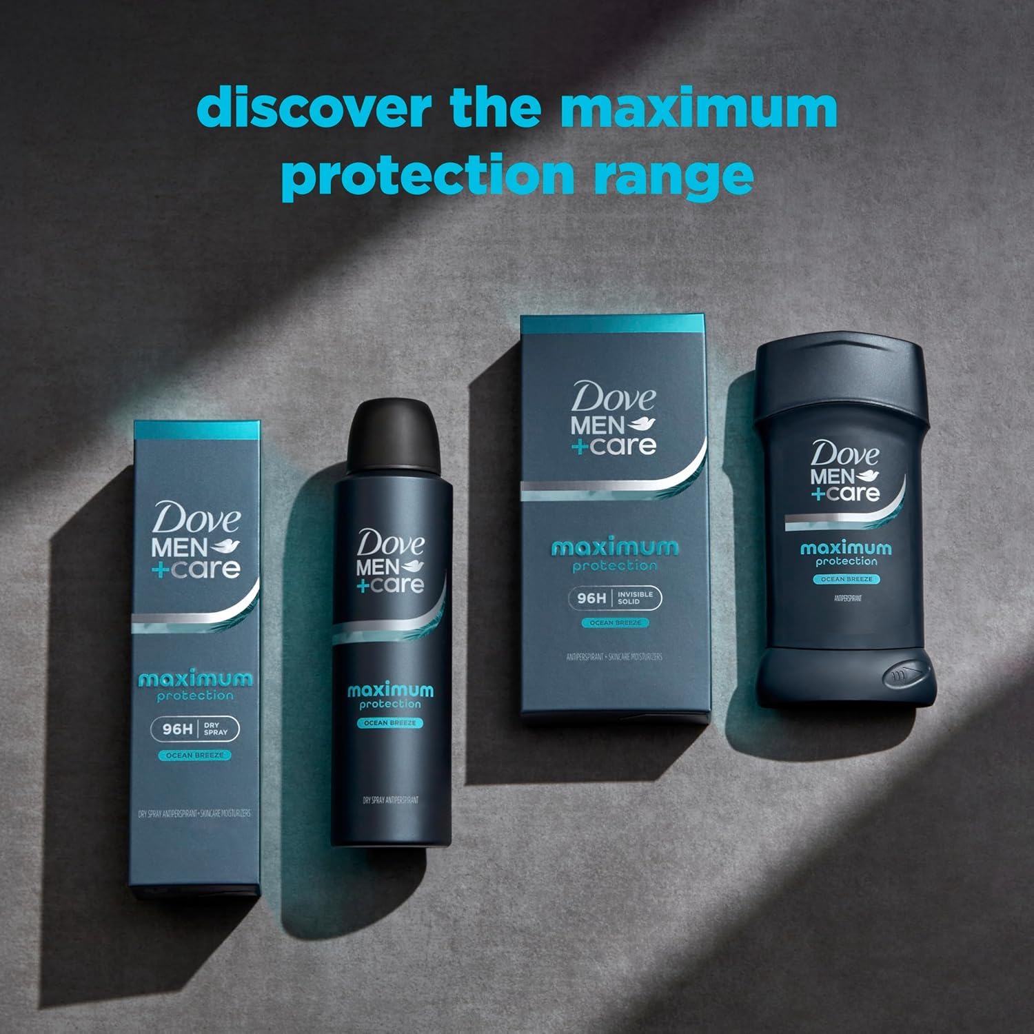 Dove Men+Care Ocean Breeze Maximum Protection Spray – Non-Irritant Deodorant for Men, Nighttime Self-Care Underarm Ritual