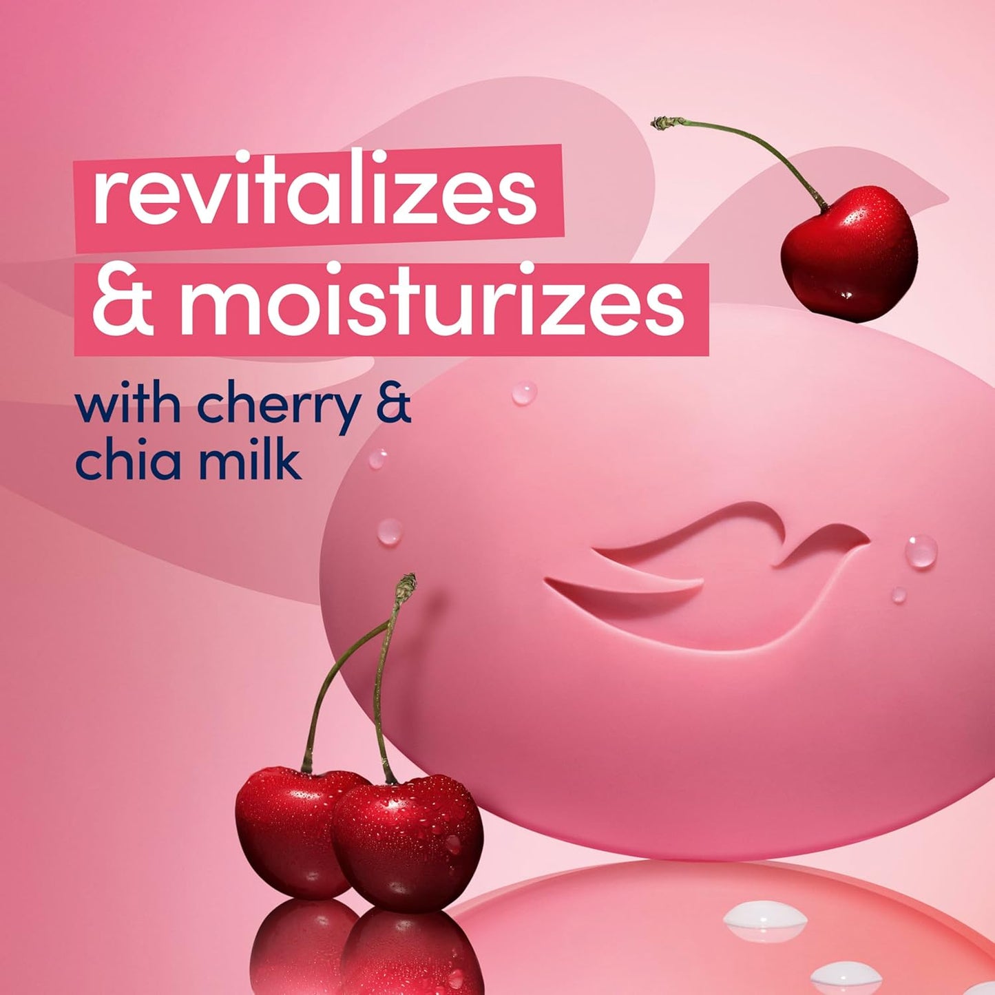Dove Revitalizante Cherry & Chia Milk Bar – Aromatherapy Bath Time Reset for Stress Relief, 6 Bars