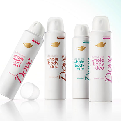Dove Whole Body Deo Alcohol Free Deodorant Spray for Women – Thoughtful Birthday Gift for Her, Morning Dew 4 oz