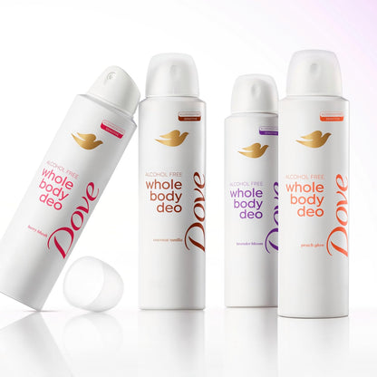 Dove Whole Body Deo Alcohol-Free Spray – Sting-Free Deodorant for Freshly Shaved Skin, 4 oz Lavender Bloom