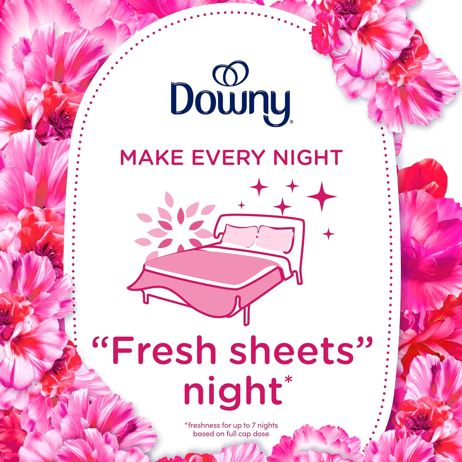 Downy April Fresh Liquid Fabric Softener – Self-Care Laundry for Bedroom Linens, Long-Lasting Floral Scent