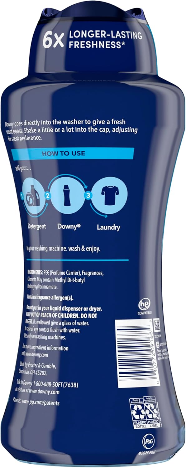 Downy Balance In-Wash Scent Booster Beads – Mild Rain and Eucalyptus Freshener for Kids Bedroom Sheets, 24 oz