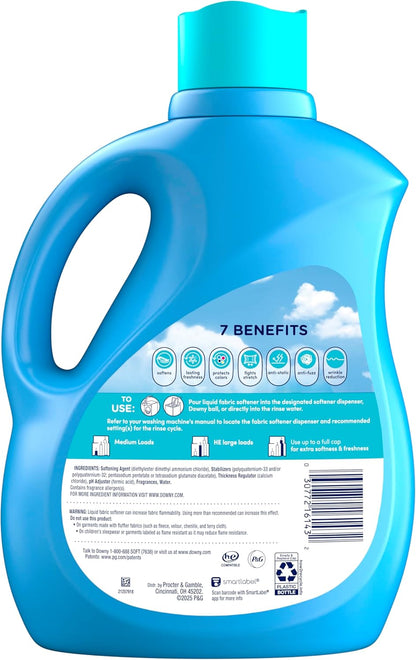 Downy Cool Cotton Fabric Softener – Family-Safe Laundry Essential for Kids' Bedroom Clothes and Bedding, 136 Loads