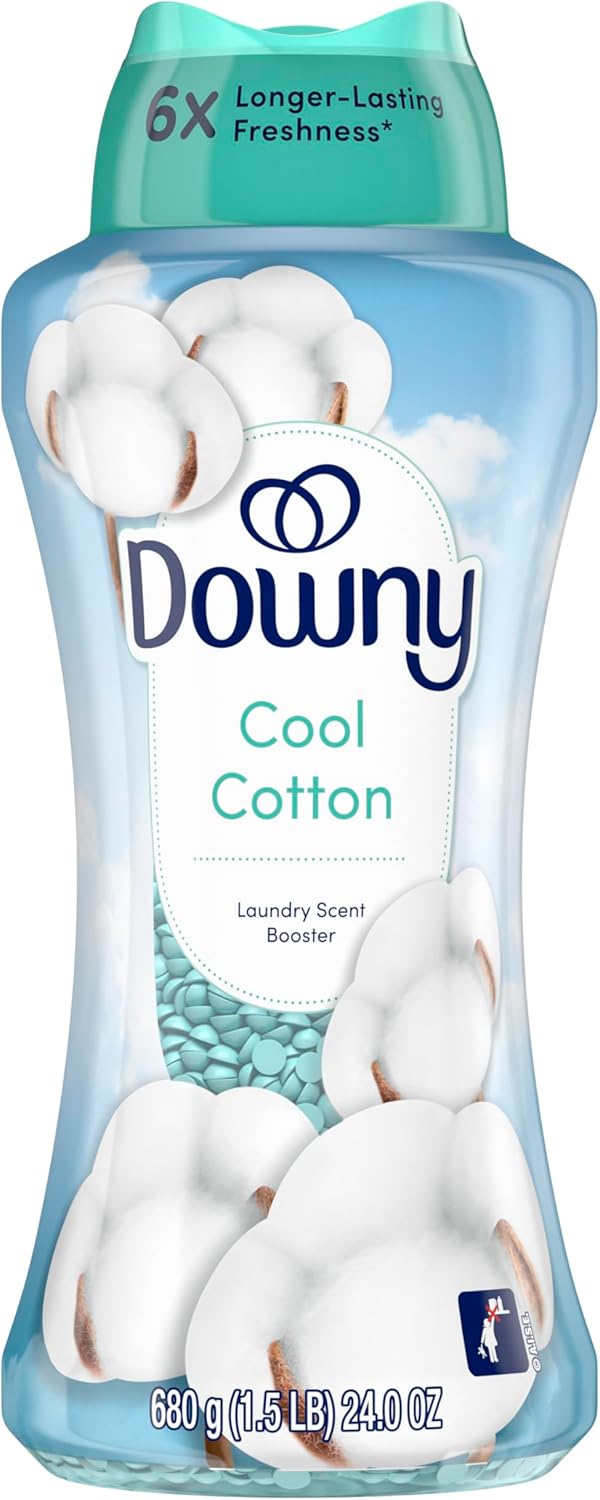 Downy Cool Cotton In-Wash Scent Booster Beads – 24 oz Premium Laundry Fragrance Upgrade for Master Closet and Hotel-Fresh Linens