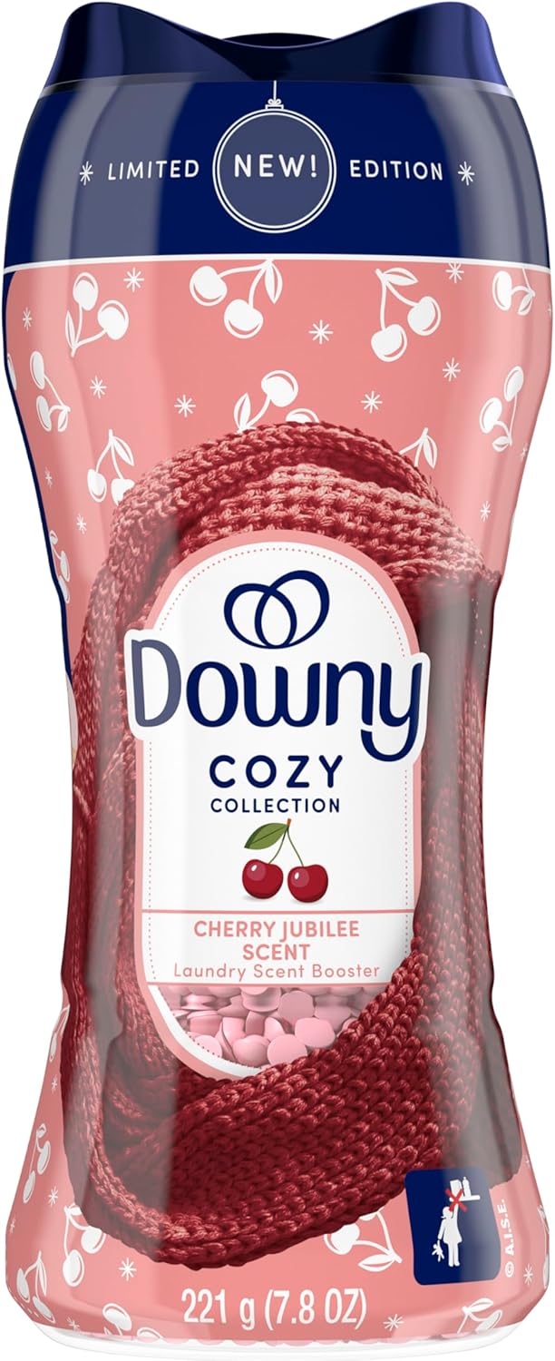 Downy Cozy Collection Cherry Jubilee Scent Booster Beads – Premium Limited Edition Laundry Beads for Elevated Home, 7.8 oz
