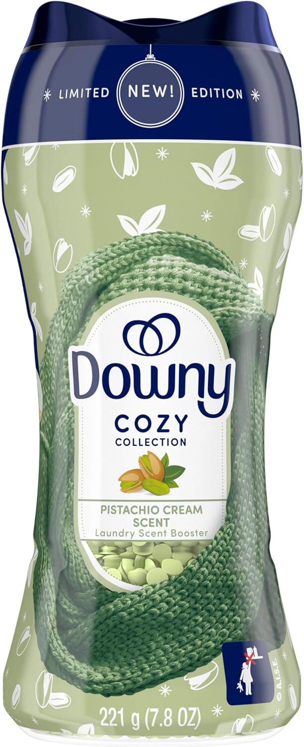 Downy Cozy Collection In-Wash Scent Booster Beads – Pistachio Cream Hostess Gift for Housewarming & Holiday Self-Care, 7.8 oz Limited Edition