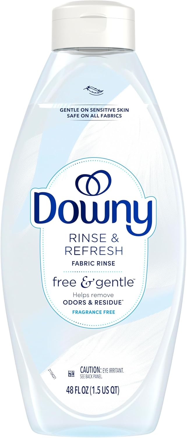 Downy Free & Gentle Rinse Laundry Odor Remover for Intentional Homes, Unscented 2-in-1 Fabric Softener and Odor Remover
