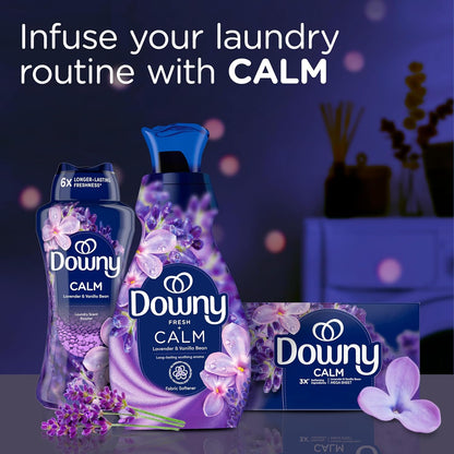 Downy Infusions CALM Fabric Softener Lavender Vanilla – Wind-Down Laundry Essential for Towels, Pajamas and Bed Sheets, 56 Fl Oz Pack of 2