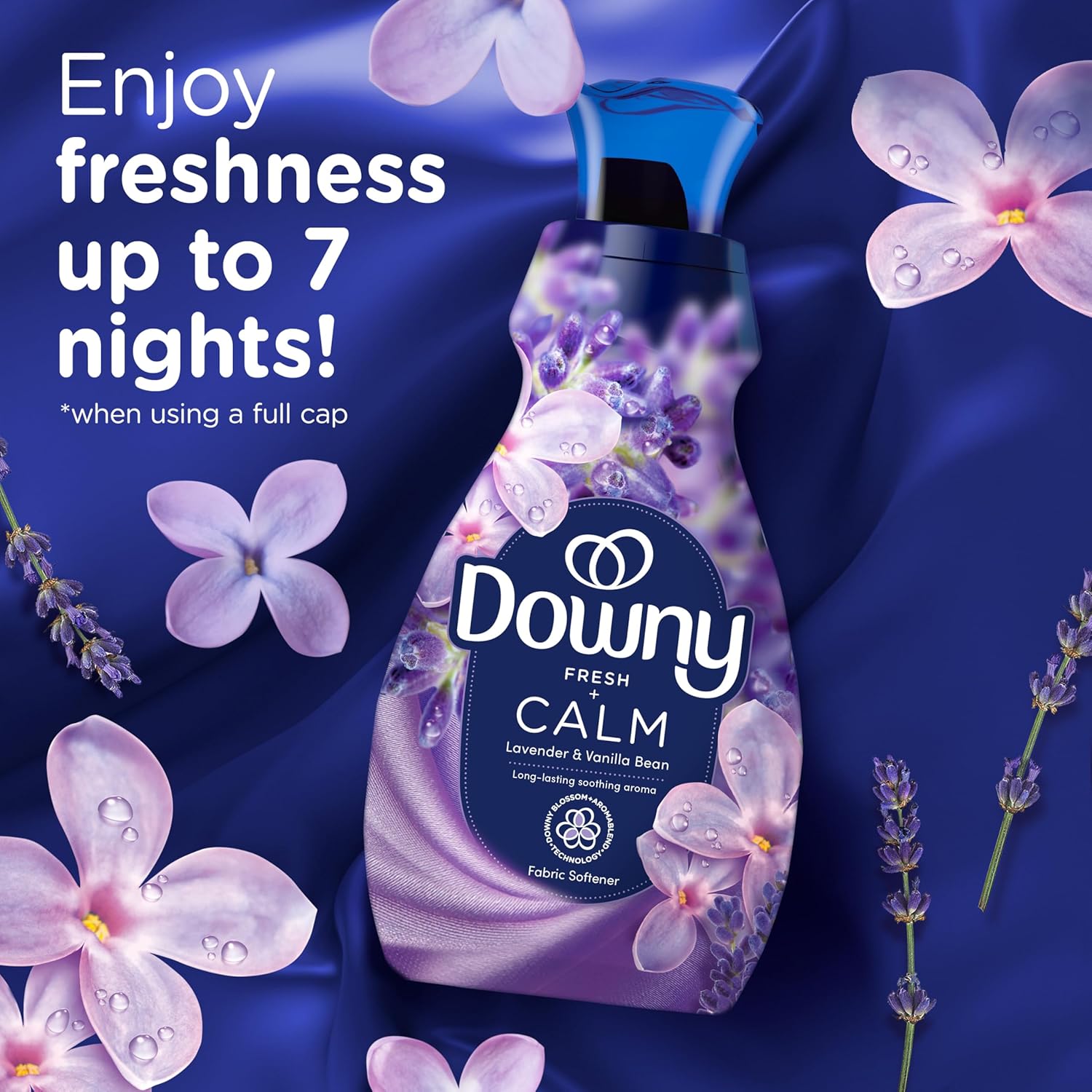 Downy Infusions CALM Fabric Softener Lavender Vanilla – Wind-Down Laundry Essential for Towels, Pajamas and Bed Sheets, 56 Fl Oz Pack of 2