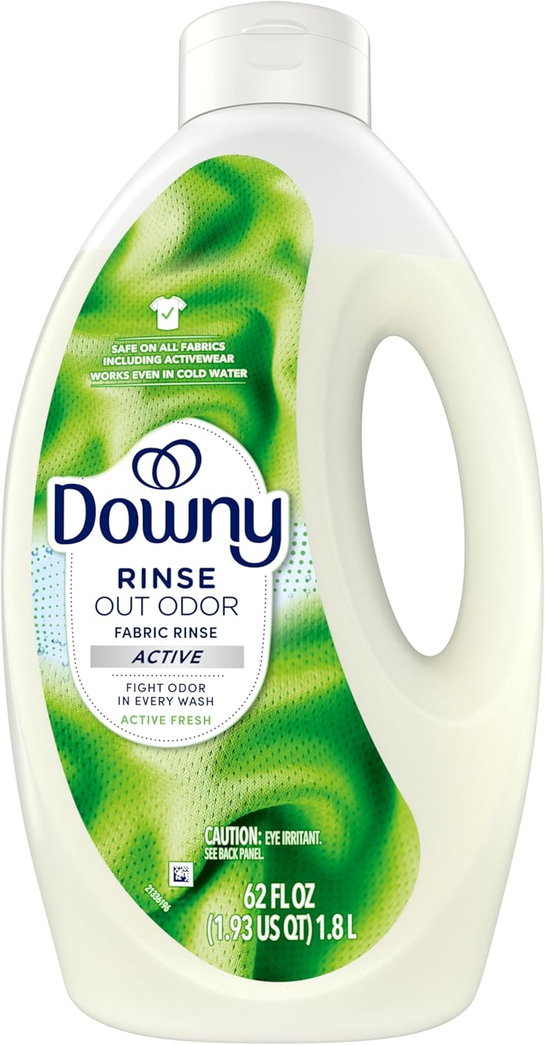 Downy Rinse Laundry Odor Remover, Active Fresh Scent – Low-Irritant Laundry Rinse for Allergy-Prone Skin and Sensitive Households