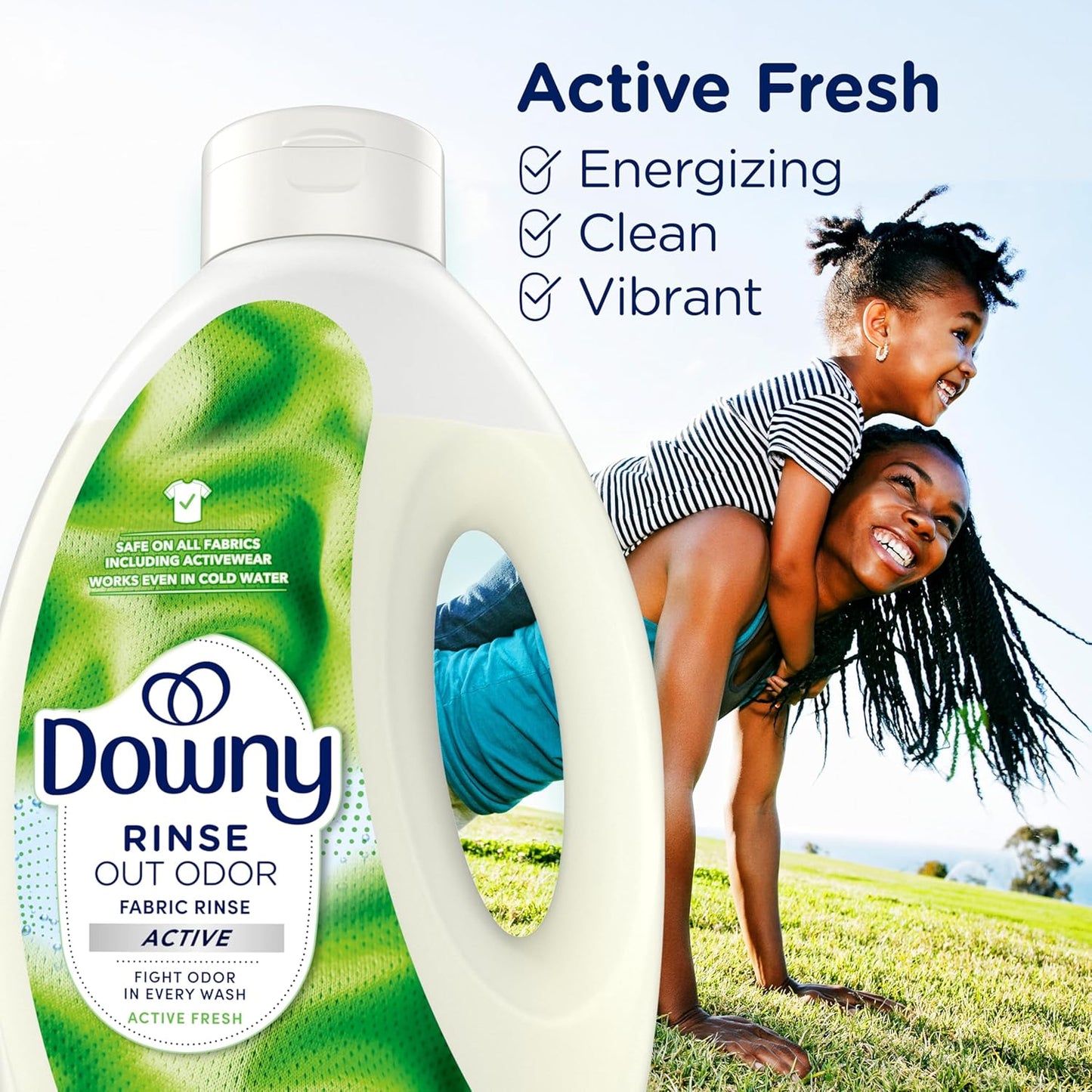 Downy Rinse Laundry Odor Remover, Active Fresh Scent – Low-Irritant Laundry Rinse for Allergy-Prone Skin and Sensitive Households