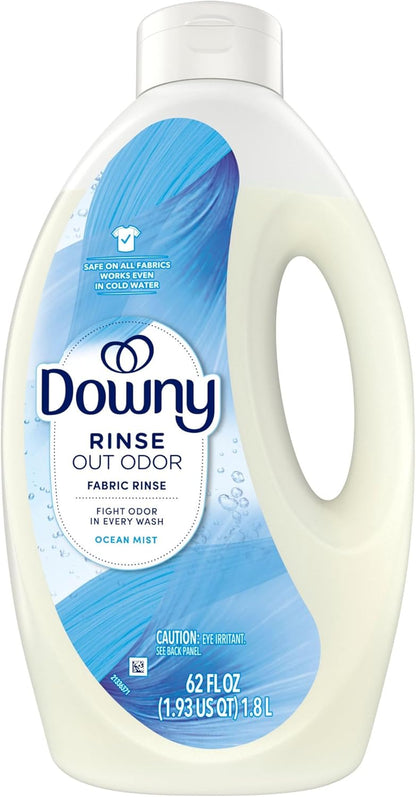 Downy Rinse Laundry Odor Remover Ocean Mist 62 oz – All-Purpose Laundry Upgrade for Family Households