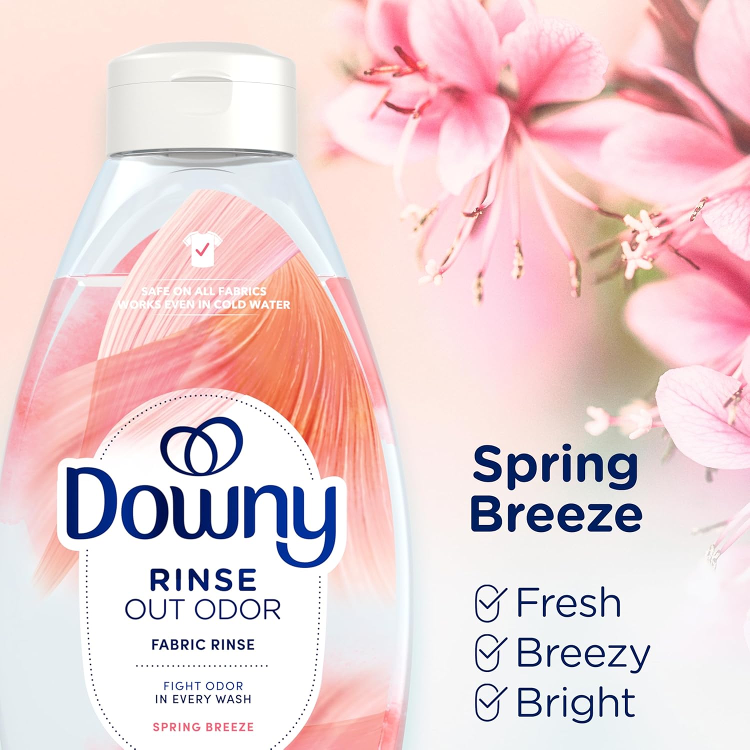 Downy Rinse Laundry Odor Remover, Spring Breeze – Post-Hike Laundry Refresh for Activewear and Trail Towels