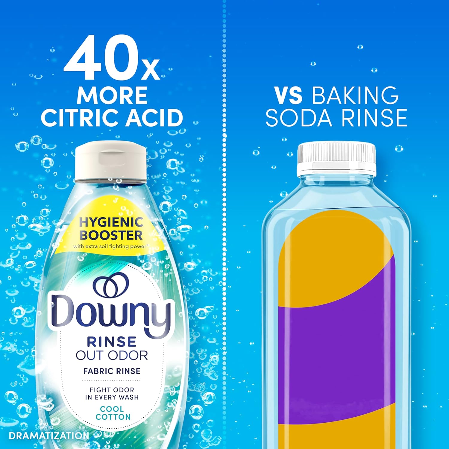 Downy Rinse Laundry Odor Remover – Travel Bottle for Camping and Cabin Linen Care, Cool Cotton Scent 48 fl oz