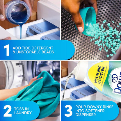 Downy Rinse Laundry Odor Remover – Travel Bottle for Camping and Cabin Linen Care, Cool Cotton Scent 48 fl oz