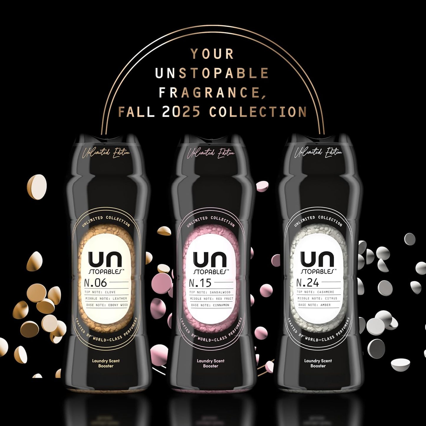 Downy Unstopables Unlimited Collection No. 24 Cashmere In-Wash Scent Beads – Mindful Bedtime Ritual for Better Sleep, 21.1 oz