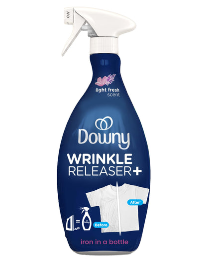 Downy Wrinkle Releaser Spray | All In One Wrinkle Release Spray, Odor Eliminator, Static Remover | Fabric Refresher &amp;amp; Ironing Aid for Clothes | 33.8 Fl Oz, Light Fresh Scent
