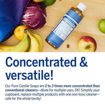Dr. Bronner's Peppermint Pure-Castile Liquid Soap – Aromatherapy Body Wash for Post-Workout Recovery