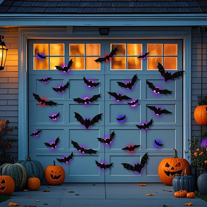 DR.DUDU Battery-Operated Bat Lights – Worry-Free Halloween Wall Art for Trick-or-Treat Entryways