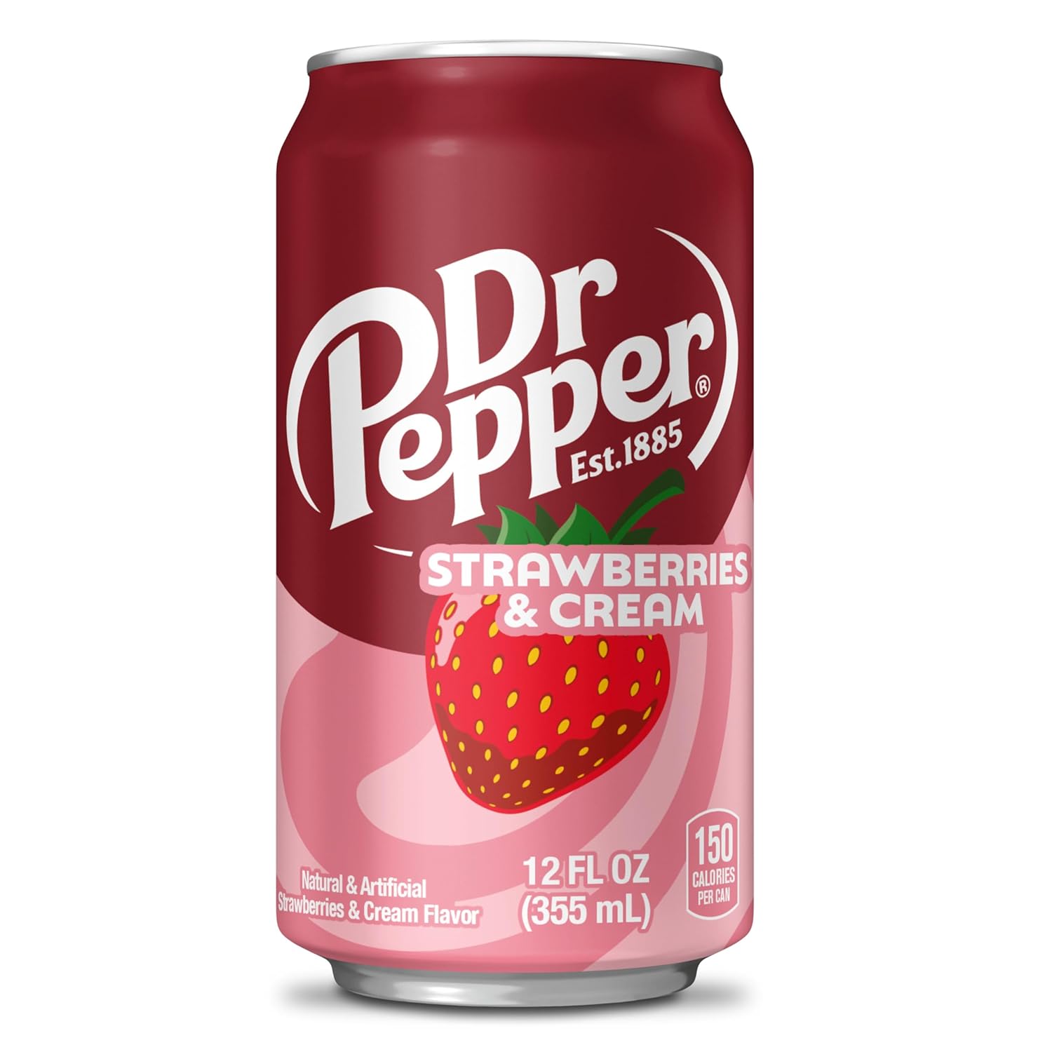 Dr Pepper Strawberries and Cream Soda 12-Pack – Sweet Family Beverage for Lunchboxes, Pizza Nights, and Playdates