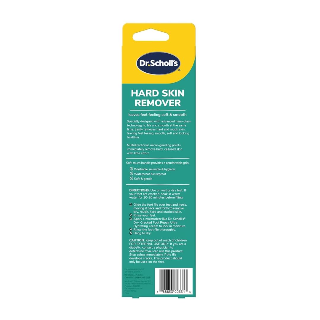 Dr. Scholl's Nano Glass Foot File – Thoughtful Birthday Gift for Her, At-Home Pedicure Self-Care