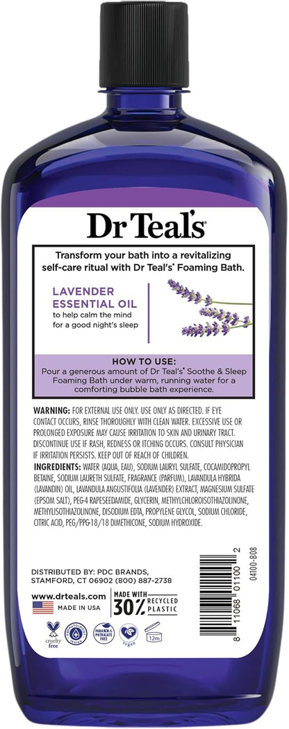 Dr Teal's Foaming Bath with Pure Epsom Salt – Premium Magnesium Sulfate Bubble Soak, Elevated Bathroom Spa Experience