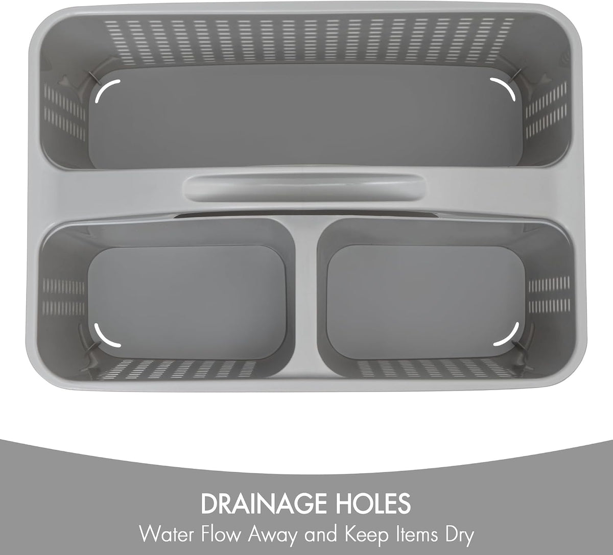 drainage holes in the base to channel water away